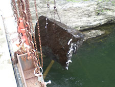 expansive grout remains removed with crane
