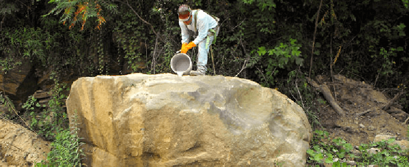 breaking rock