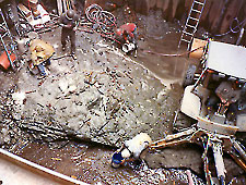 Rock being poured with Bustar.